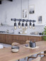 Preview: Eglo Pendelleuchte Townshend 6-flammig E27 Schwarz Stahl Holz 100x10cm 44062