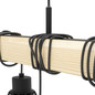 Preview: Eglo Pendelleuchte Townshend 5 9-flammig E27 Schwarz Braun Stahl Holz 150x20cm 44077
