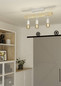 Preview: Eglo Deckenleuchte Townshend 3-flammig E27 Weiss Braun Stahl Holz 55x26,5cm 44082