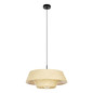 Preview: Eglo Pendelleuchte Marford E27 Schwarz Natur Stahl Bast Ø50cm 44096