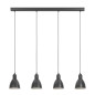 Preview: Eglo 49466 PRIDDY E27 4-fach Hängeleuchte 975x155mm Schwarz Weiss