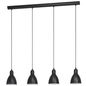 Preview: Eglo 49466 PRIDDY E27 4-fach Hängeleuchte 975x155mm Schwarz Weiss