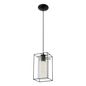 Preview: Eglo 49495 LONCINO E27 Hängeleuchte 150x150mm Schwarz-Transparent