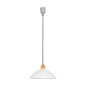 Preview: Eglo 87009 LORD 2 E27 Hängeleuchte Ø360mm Silber Buche Weiss höhenverstellbar