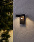 Preview: Eglo LED Solar-Wandleuchte Baracconi 18-flammig 18x 0,2W Bewegungsmelder IP44 Schwarz Transparent Aluminium mit Sensor 20x9cm 900245