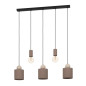 Preview: Eglo 900346 GAZZOLA E27 5-fach Hängeleuchte 910x150mm Mokka Sandfarben