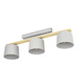 Preview: Eglo Deckenleuchte Mariel 3-flammig E27 Hellgrau Braun Stahl Holz 91x25,5cm 900361