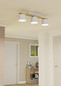 Preview: Eglo Deckenleuchte Mariel 3-flammig E27 Hellgrau Braun Stahl Holz 91x25,5cm 900361