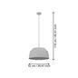 Preview: Eglo 900381 CONTRISA E27 Hängeleuchte Ø520mm Grau