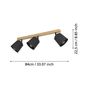 Preview: Eglo 900433 COTORRO E27 3-fach Deckenleuchte 840x145mm Braun Schwarz