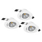 Preview: Eglo LED Einbauspot Saliceto 3-flammig dimmbar 3x 4,8W warmweiss 2700K Weiss Aluminium Ø9cm 900745
