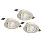 Preview: Eglo LED Einbauspot Saliceto 3-flammig dimmbar 3x 4,8W warmweiss 2700K Nickel-matt Aluminium Ø9cm 900746