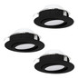 Preview: Eglo LED Einbauspot Pineda 3-flammig dimmbar 3x 5,5W warmweiss 3000K Schwarz Ø8cm 900749
