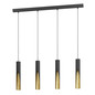 Preview: Eglo LED Pendelleuchte Barbotto 4-flammig GU10 4x 4,5W warmweiss 3000K Schwarz Gold Stahl 92,5x6cm 900873