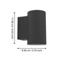 Preview: Eglo LED Außen-Wandleuchte Izzalini GU10 2,8W warmweiss 3000K IP44 Schwarz Stahl 11,5x6,5cm 900995