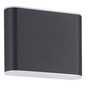 Preview: Eglo LED Außen-Wandleuchte Grutti 2-flammig 2x 2,9W CCT warm-/neutral-/tageslichtweiss 3000/4000/6500K IP65 Anthrazit Transparent Aluminium 11,5x9cm 901025