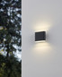 Preview: Eglo LED Außen-Wandleuchte Grutti 2-flammig 2x 2,9W CCT warm-/neutral-/tageslichtweiss 3000/4000/6500K IP65 Anthrazit Transparent Aluminium 11,5x9cm 901025