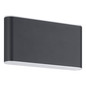 Preview: Eglo LED Außen-Wandleuchte Grutti 2-flammig 2x 5,8W CCT warm-/neutral-/tageslichtweiss 3000/4000/6500K IP65 Anthrazit Transparent Aluminium 17,5x9cm 901026