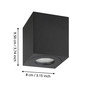 Preview: Eglo Außen-Deckenleuchte Torrecola GU10 IP44 Schwarz Klar Aluminium Glas 9,5x8cm 901029