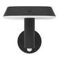 Preview: Eglo LED Solar-Wandleuchte Dreoli 8,5W warmweiss 3000K Bewegungsmelder IP44 Schwarz mit Sensor 21x17,5cm 901071