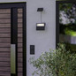 Preview: Eglo LED Solar-Wandleuchte Panettieri 6,7W neutralweiss 4000K Bewegungsmelder IP44 Schwarz mit Sensor 17x14,5cm 901085