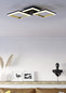 Preview: Eglo LED Deckenleuchte Calliera dimmbar 20W neutralweiss 4000K Schwarz Messing Stahl 59,5x31cm 901222