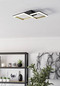 Preview: Eglo LED Deckenleuchte Calliera dimmbar 18,4W neutralweiss 4000K Schwarz Messing Stahl 52,5x31cm 901225