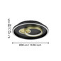 Preview: Eglo LED Deckenleuchte Tiriolo 22,5W neutralweiss 4000K Schwarz Gold Stahl Ø38cm 901244