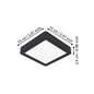 Preview: Eglo LED Aufbauleuchte Fueva 6 7W CCT warm-/neutral-/tageslichtweiss 2700/4000/6500K Schwarz 15x15cm 901302