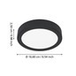 Preview: Eglo LED Aufbauleuchte Fueva 6 7,5W CCT warm-/neutral-/tageslichtweiss 2700/4000/6500K IP44 Schwarz Ø17cm 901324