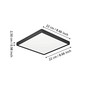 Preview: Eglo LED Aufbauleuchte Fueva 6 10,5W CCT warm-/neutral-/tageslichtweiss 2700/4000/6500K IP44 Schwarz 22x22cm 901329