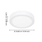 Preview: Eglo LED Aufbauleuchte Fueva 6 7,5W CCT warm-/neutral-/tageslichtweiss 2700/4000/6500K IP44 Weiss Ø17cm 901332