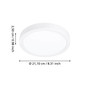 Preview: Eglo LED Aufbauleuchte Fueva 6 11,5W CCT warm-/neutral-/tageslichtweiss 2700/4000/6500K IP44 Weiss Ø21cm 901333
