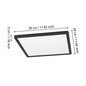 Preview: Eglo LED Deckenleuchte Minerario 16,4W warmweiss 3000K IP54 Schwarz 29x29cm 901574