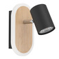 Preview: Eglo LED Wandleuchte Rimbocchi 7W warmweiss 3000K Schwarz Braun Satiniert Stahl 18x15cm 901631