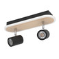 Preview: Eglo LED Deckenstrahler Rimbocchi 12W warmweiss 3000K Schwarz Braun Satiniert Stahl 34x15cm 901632
