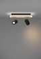 Preview: Eglo LED Deckenstrahler Rimbocchi 12W warmweiss 3000K Schwarz Braun Satiniert Stahl 34x15cm 901632