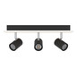Preview: Eglo LED Deckenstrahler Rimbocchi 20W warmweiss 3000K Schwarz Braun Satiniert Stahl 46x15cm 901633