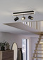 Preview: Eglo LED Deckenstrahler Rimbocchi 20W warmweiss 3000K Schwarz Braun Satiniert Stahl 46x15cm 901633
