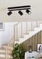 Preview: Eglo LED Deckenstrahler Rimbocchi 1 20W warmweiss 3000K Schwarz Satiniert Stahl 46x14cm 901636