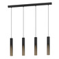 Preview: Eglo LED Pendelleuchte Barbotto 4-flammig GU10 4x 4,5W warmweiss 3000K Schwarz Braun Stahl Holz 92,5x6cm 901733