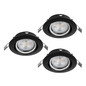 Preview: Eglo LED Einbauspot Favazzina 3-flammig GU10 3x 4W warmweiss 2700K Schwarz Stahl Ø9cm 901755