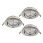 Preview: Eglo LED Einbauspot Favazzina 3-flammig GU10 3x 4W warmweiss 2700K Nickel-matt Stahl Ø9cm 901757