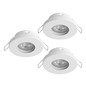Preview: Eglo LED Einbauspot Favazzina 3-flammig GU10 3x 4W warmweiss 2700K IP44 Weiss Klar Stahl Glas Ø8,5cm 901759