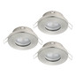 Preview: Eglo LED Einbauspot Favazzina 3-flammig GU10 3x 4W warmweiss 2700K IP44 Nickel-matt Klar Stahl Glas Ø8,5cm 901761
