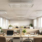 Preview: Eglo LED Rasterleuchte Martelliano 33,6W CCT warm-/neutral-/tageslichtweiss 2700/4000/6500K Weiss Transparent Stahl 124,5x31cm 902206