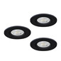 Preview: Eglo LED Einbauspot Barranco 3-flammig GU10 3x 4,5W warmweiss 3000K IP44 Schwarz Ø8cm 902237
