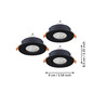 Preview: Eglo LED Einbauspot Barranco 3-flammig GU10 3x 4,5W warmweiss 3000K Schwarz Ø9cm 902244