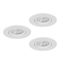 Preview: Eglo LED Einbauspot Barranco 3-flammig GU10 3x 4,5W neutralweiss 4000K IP44 Weiss Ø8cm 902248