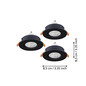 Preview: Eglo LED Einbauspot Barranco 3-flammig GU10 3x 4,5W neutralweiss 4000K IP44 Schwarz Ø8cm 902251